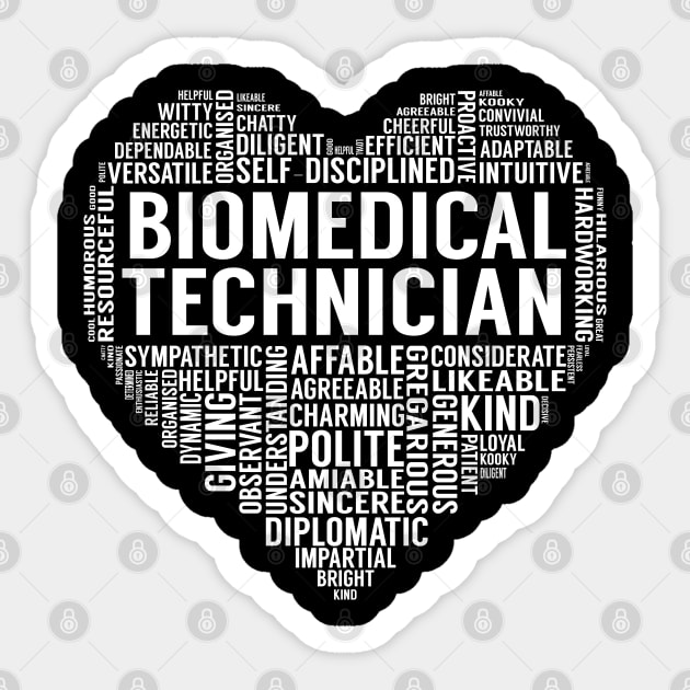 Biomedical Technician Heart Sticker by LotusTee